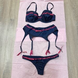 Agent Provocateur Knickers Forever 3 Piece Bra Suspender Lingerie Size 34C M